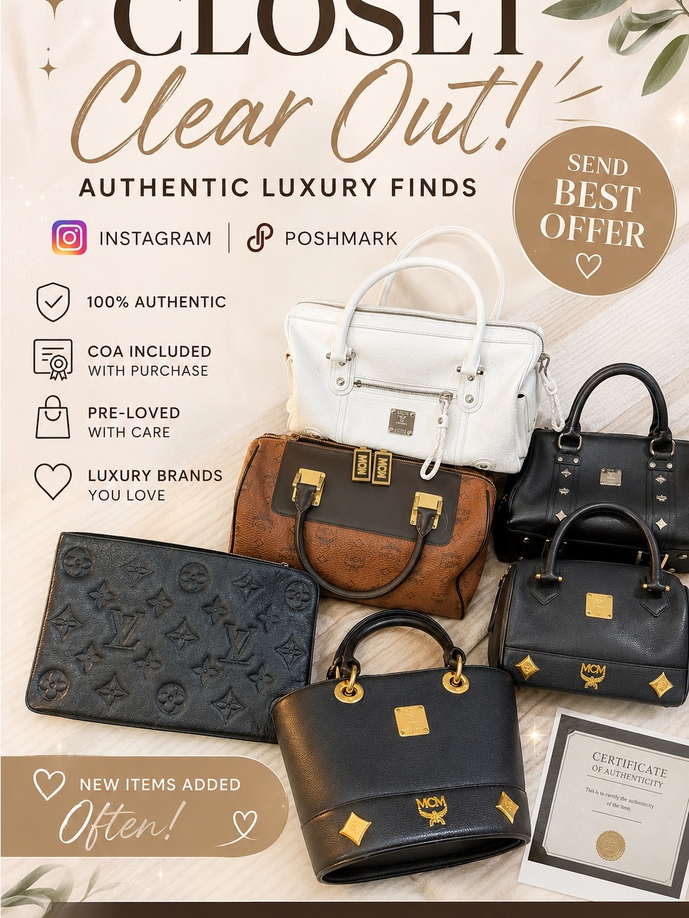 MCM Black Leather Mini Top-Handle Satchel with Gold Hardware